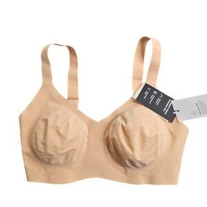 Knix Padded V-Neck Evolution Bra, Wireless, Beige, Size 6+ Fits32F, 34DDD, 34F